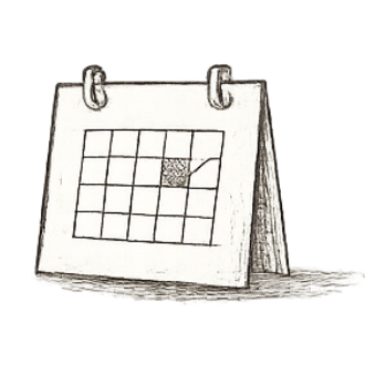 Calendario da tavolo con una data evidenziata